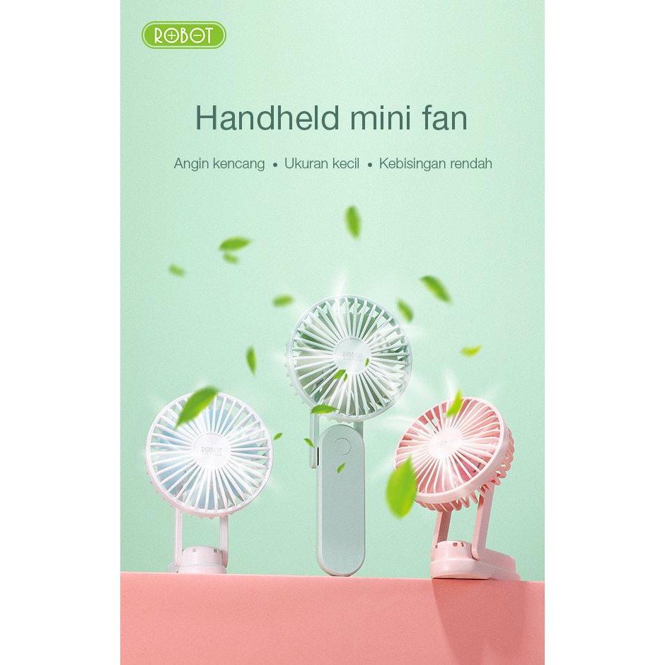 D_   Portable Kipas Mini Robot Rt-Bf11 Usb Mini Fan Powerbank 2000 Mah