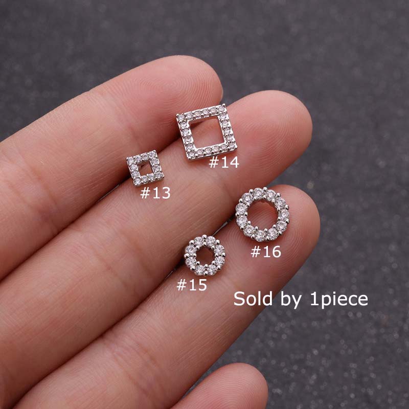 1piece 16G Stainless Steel Bar Upper Lobe Helix Pinna Piercing 6mm Length Ear Tragus