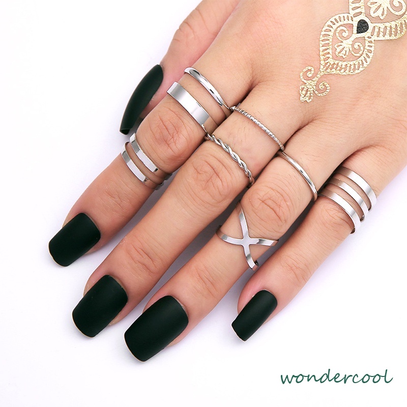 8 Pcs/set Retro Multi-Lapisan Pembukaan Cross Cincin Wanita Fashion Perhiasan Hadiah-Won