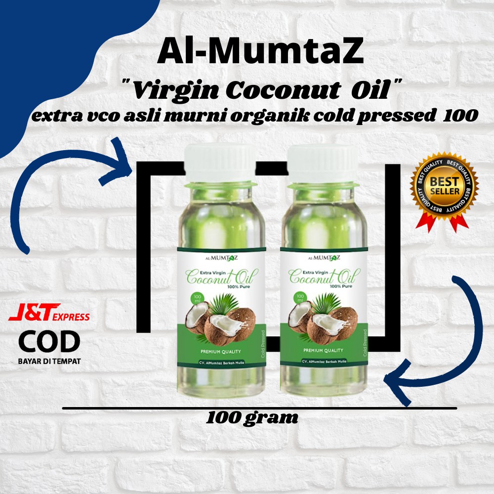 

Extra Vco Virgin Coconut Oil Asli Murni Organik Cold Pressed 100 ml Premium Pure Alami EVCO AlMumtaz