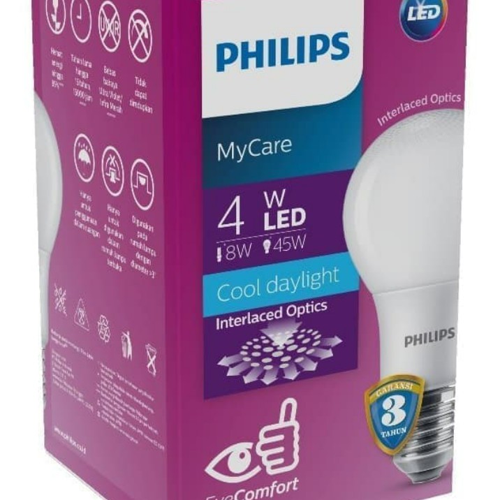 Lampu Philips LED 4+ Watt MyCare jumbo