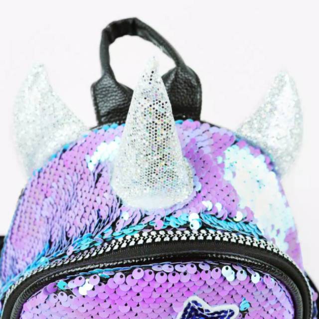 Tas Ransel Anak Sequin Unicorn Sisik Cantik Berubah Warna