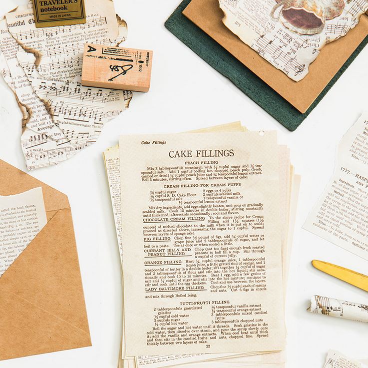 

57pc old paper scrapbook