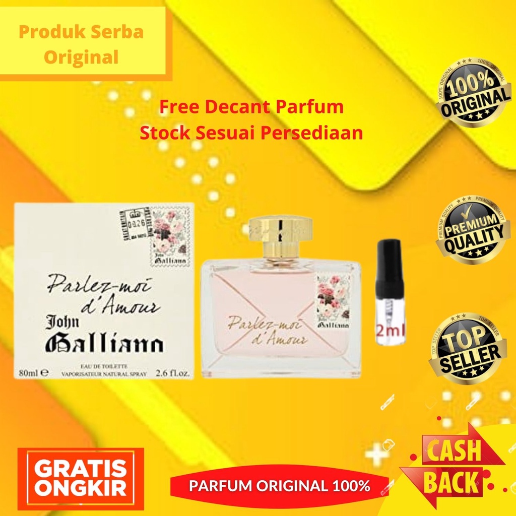 Parfum Parfume Asli Original Wanita Perempuan John Galliano Parlez Moi d Amour Woman EDT 80ml