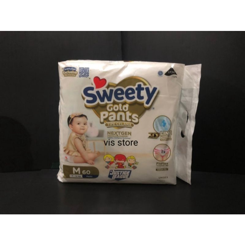 sweety gold pants m 60 (celana) diaper premium m60 next gen