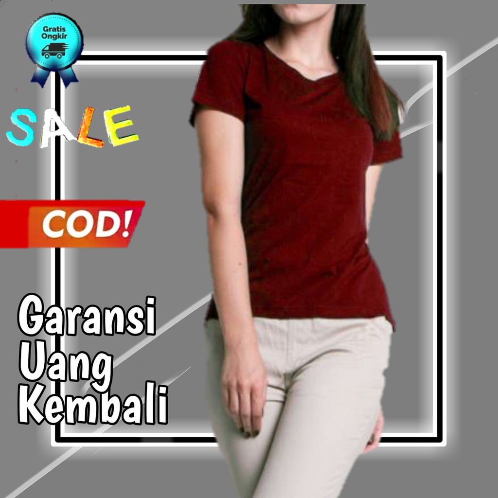 kaos polos wanita baju polos wanita baju polos wanita pendek baju polos warna biru atasan polo ke246