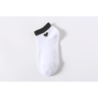 SF - Kaos Kaki Ankle Cute Kaos Kaki Pendek Polos dan Motif Semata Kaki Import Murah Motif Polos-LOVE HITAM