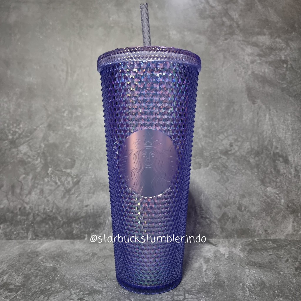 Starbucks Indonesia Studded Bling Cup Blink Limited Rare Translucent Blue Aurora Tumbler Cold Cup