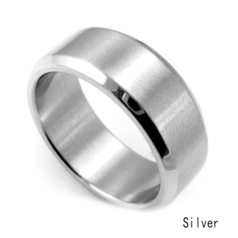 Cincin Bahan Titanium Steel Ukuran 8MM Untuk Pria Dan Wanita