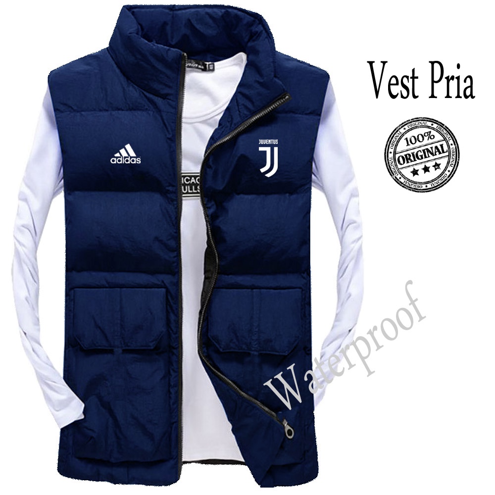 jaket rompi pria/rompi motor keren/rompi antik/rompi bola balik(bb) Logo Juventus / Bahan original