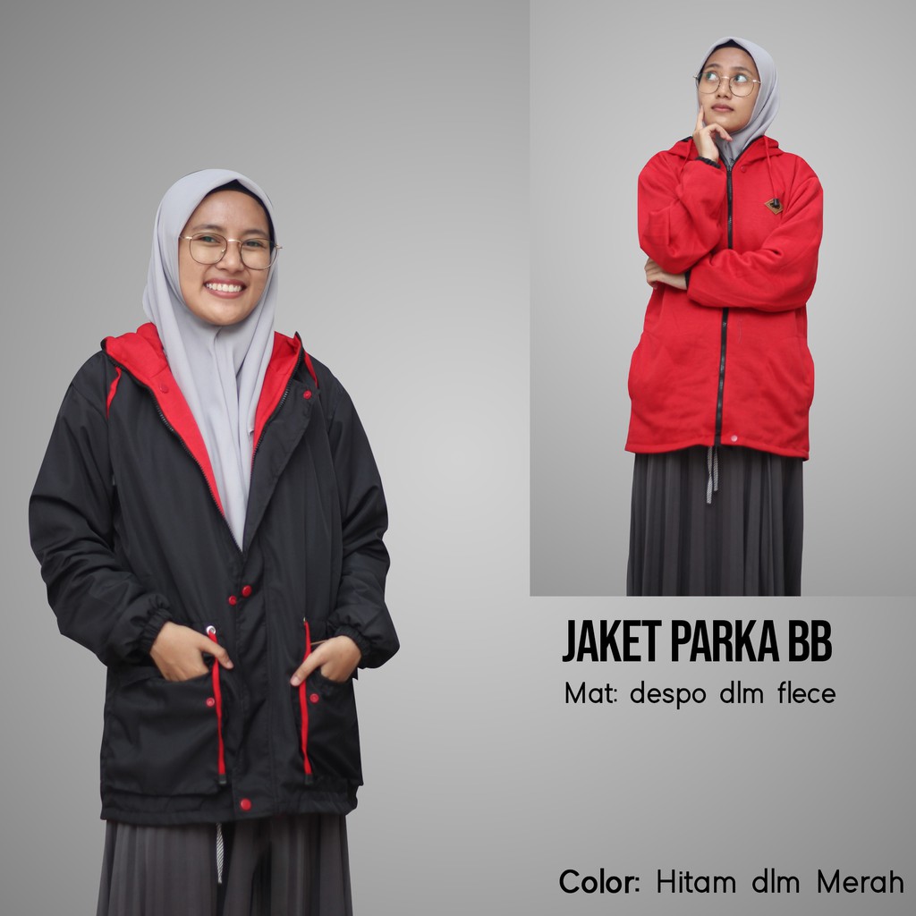Jaket Parka Cewek Bolak Balik Dari Bahan Parasut Despo Dan Plecee-5