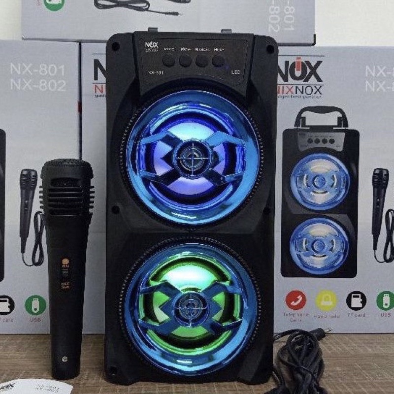 Speaker bluetooth NS-802 / 801 free mic speaker bluetooth termurah