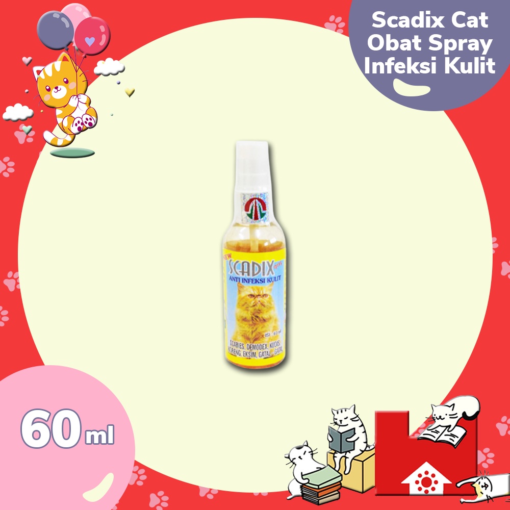 SCADIX SPRAY 60ml | Obat semprot scabies kutu kucing dan anjing