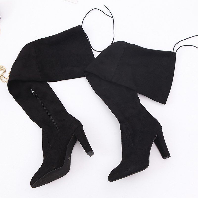 Winter Overknee Boots suede Boots Selutut Wanita