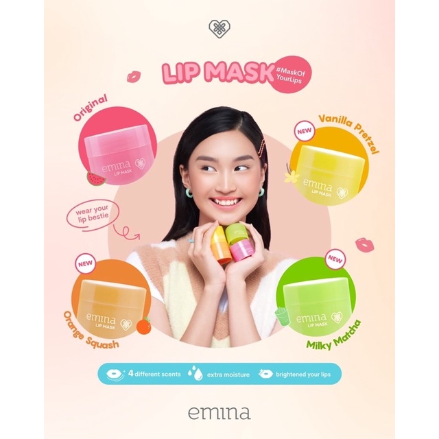 Emina Lip Mask Masker Bibir Original