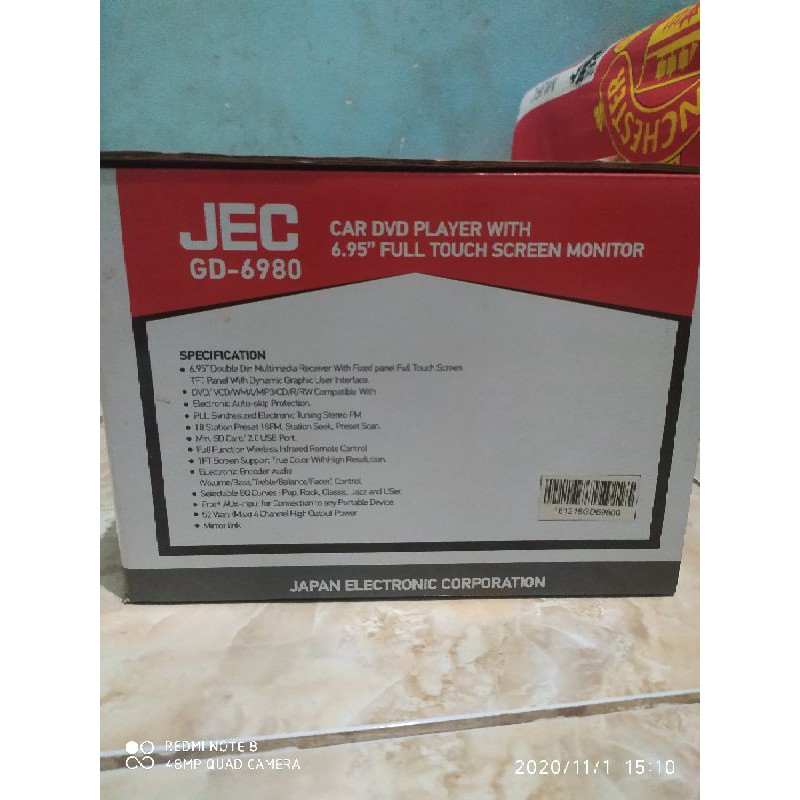DVD player mobil merk JEC GD- 6980