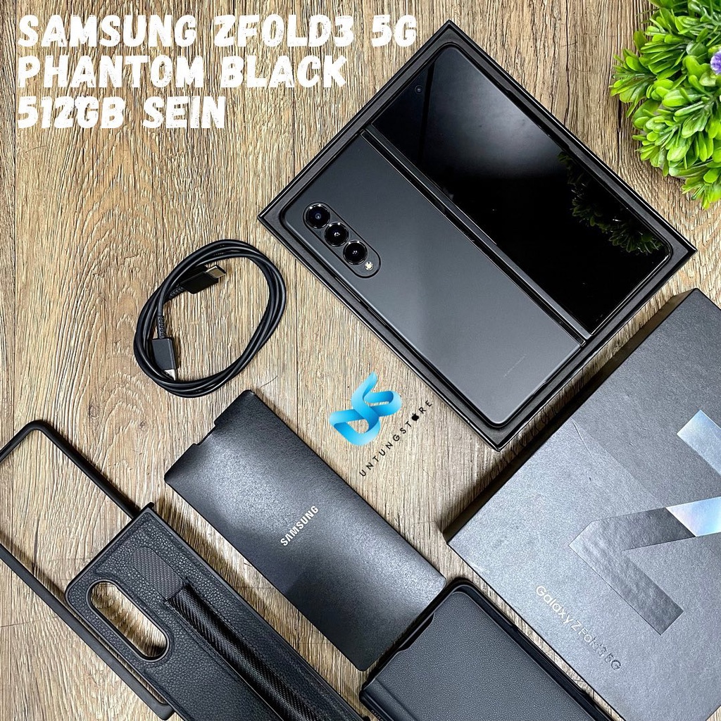 Jual Samsung Z Fold 3 5G 12/512GB Phantom Black SEIN Second Bekas Mulus