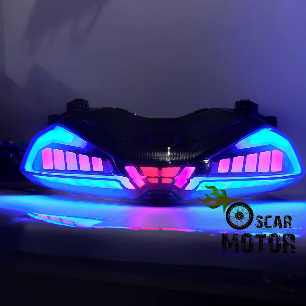 STOPLAMP LAMPU STOP NMAX NEW MULTI COLOR RGB 2020 MOTORCYCLE LIGHT LED RUNNING SEN SEIN NEW DESAIN motor