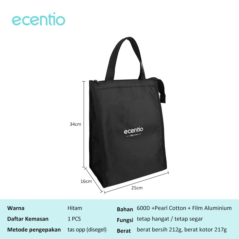 ecentio tas bekal lunch bag/Tas Bekal/Alumunium Foil Lunch bag /Tote bag Waterproof Big tas lunch