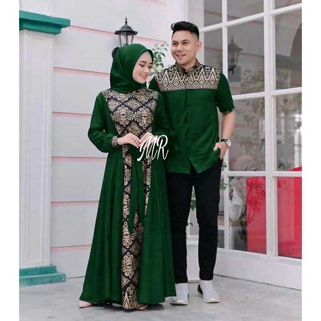 REAL VIDEO FA2217 Muslim Couple Batik Syahreza SIZE M - XXL 4WARNA / AC / Pakaian Kondangan Batik Mo
