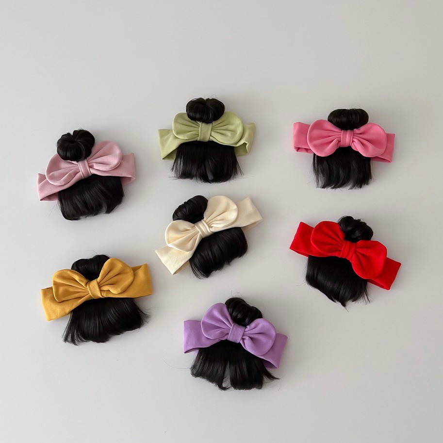 0-3 thn || Bandana Wig Korea Poni Rambut Palsu Topi Cepol Bayi Newborn Anak Catalog JNWG WC