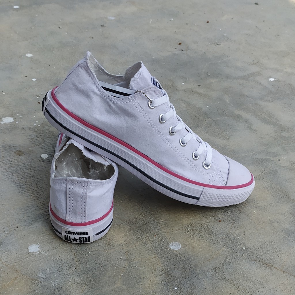 BISA COD SEPATU CONVERSE LOW  ALL STAR PENDEK PRIA WANITA PUTIH FREE BOX