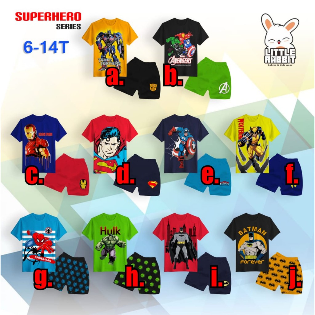 Setelan Superhero Series By Little Rabbit