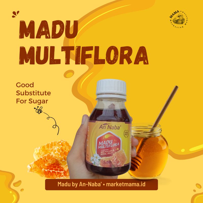 

MADU MULTIFLORA 370GR AN-NABA' - MADU MURNI - MULTIFLORA - MADU AN-NABA' - MADU AN NABA' - BEE POLLEN - PROPOLIS