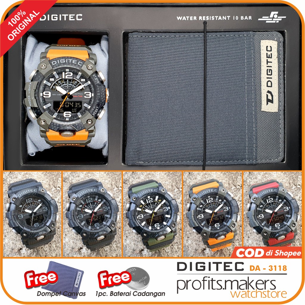 DIGITEC BOX SET DA 2118 / DA-2118 / DA3118 / DA 3118Watch DG Jam Tangan ORIGINAL