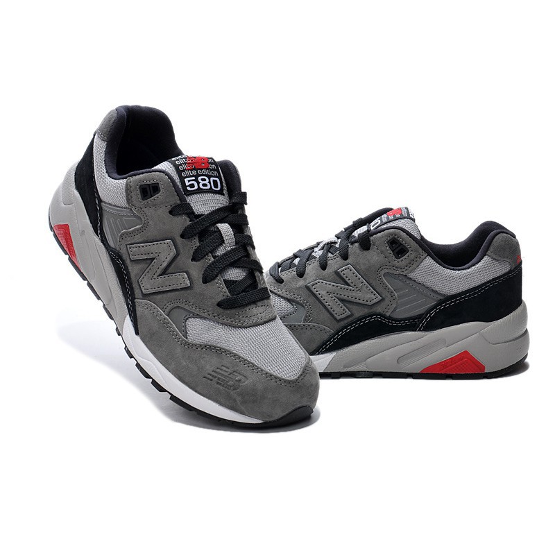 new balance 580 white & pink spot trainers