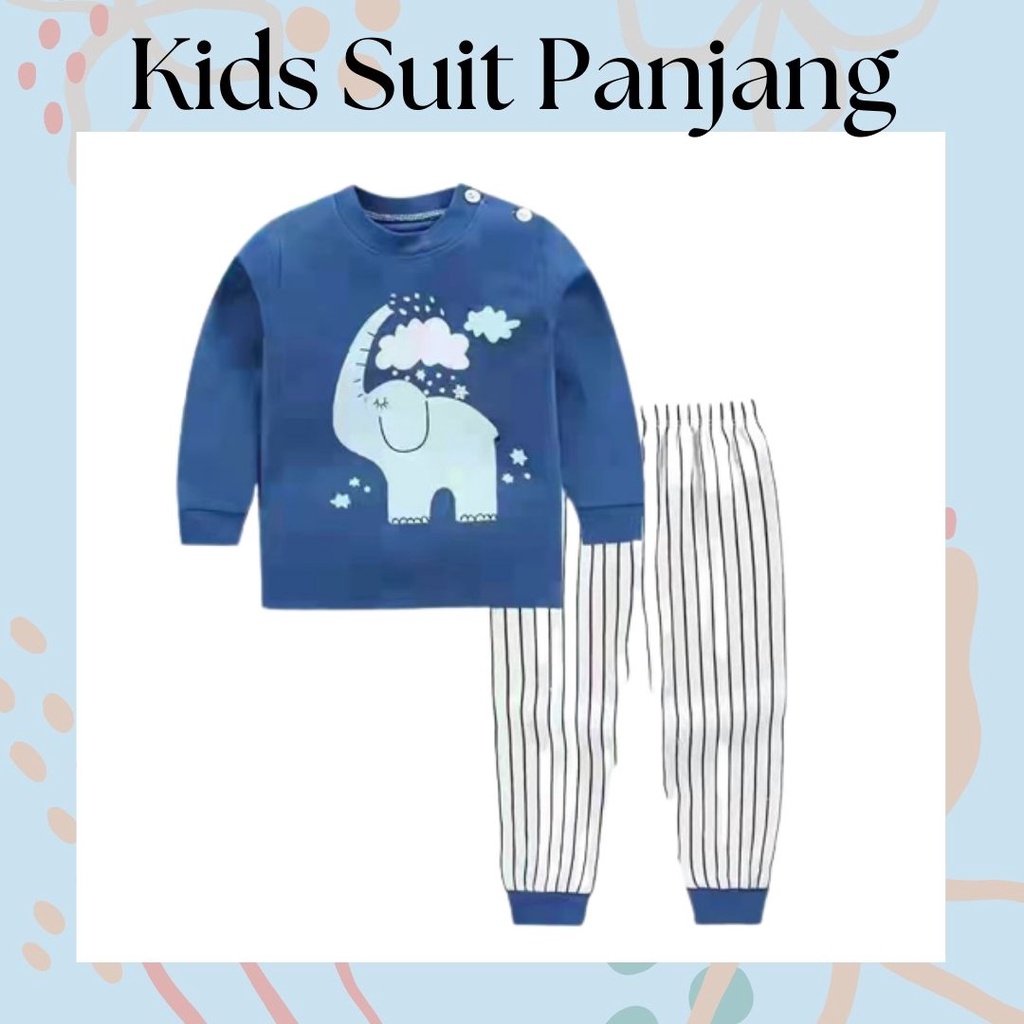 LittleAaron KIDS SUIT PANJANG H5 Setelan Anak Bahan Kaos Lengan Berkualitas Import cewek cowok NEW5