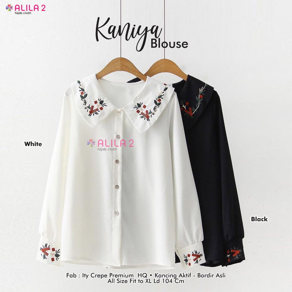 Atasan Muslimah Kaniya Blouse Ity Crepe Premium High Quality LD 104 ORI ALILA