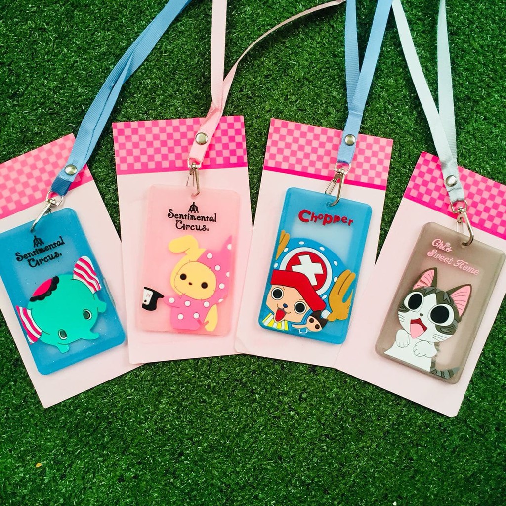 

A226 Name tag ID card holder silikon tali gantungan motif kartun