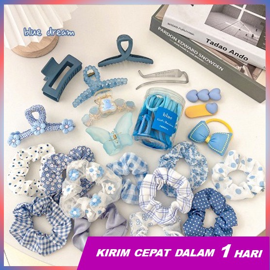 Super66 Jepit Blue Series/ Jepit Rambut Korean Style/ Jedai Besar/Korean Hair Claw