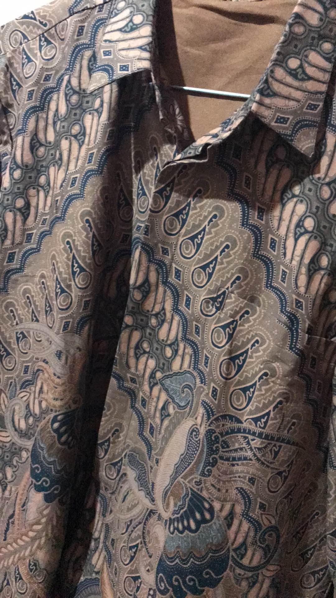 Kemeja Batik Pria Lengan Panjang Premium Parang Seling Kusumo Coklat 726195 Cap 72