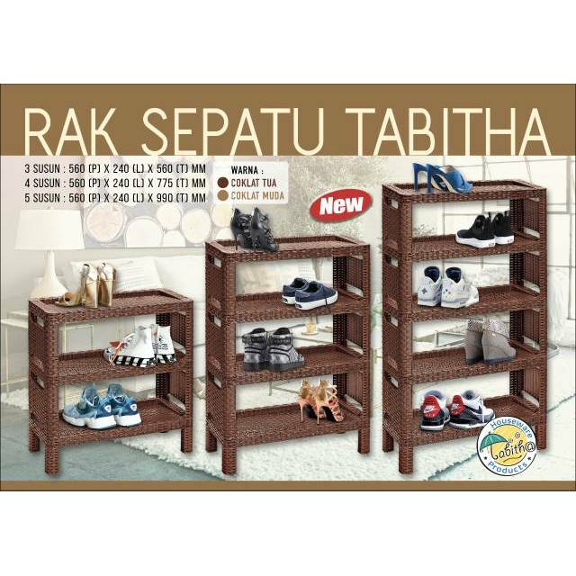 PROMO RAK  SEPATU  PLASTIK TABITHA 3 4 5 SUSUN PLASTIK 