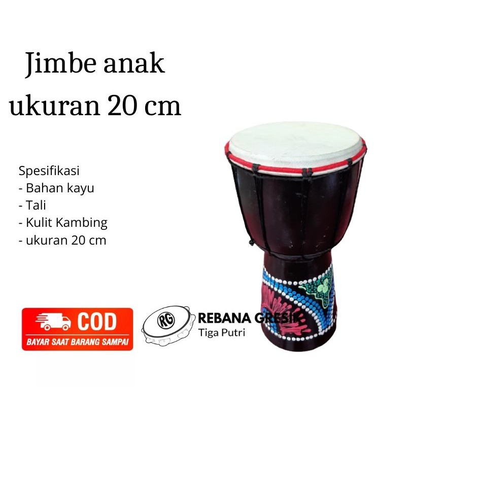 Alat Musik Jimbe / Gendang / Alat Musik Tradisional / Jimbe ukuran 20 cm alat musik anak mainan anak