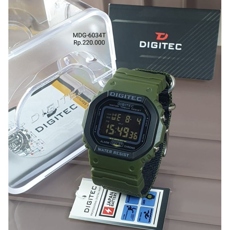 Jam Tangan Pria Digital Digitec Original MDG-6034T Tahan Air Gratis Ongkir COD