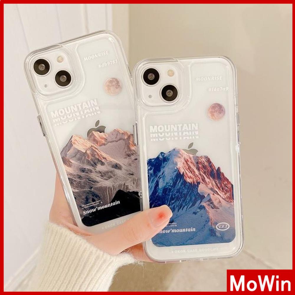 iPhone Case Clear Case Thickened TPU Shock Resistant HD Space Case Protection Camera Plating Button Snow Mountain For iPhone 13 Pro Max iPhone 12 Pro Max iPhone 11 iPhone 7 Plus