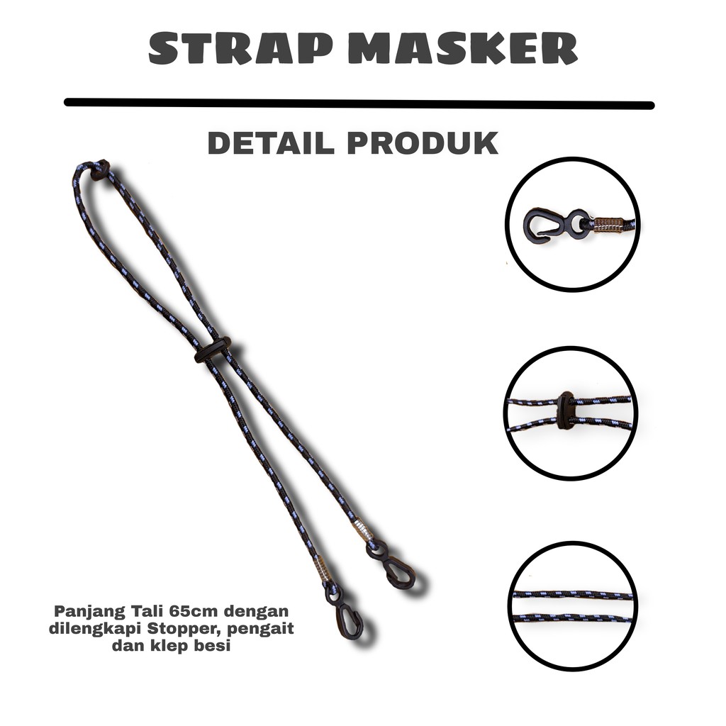 Strap masker pria wanita motif strep masker hijab strap masker korea tali konektor kalung murah!