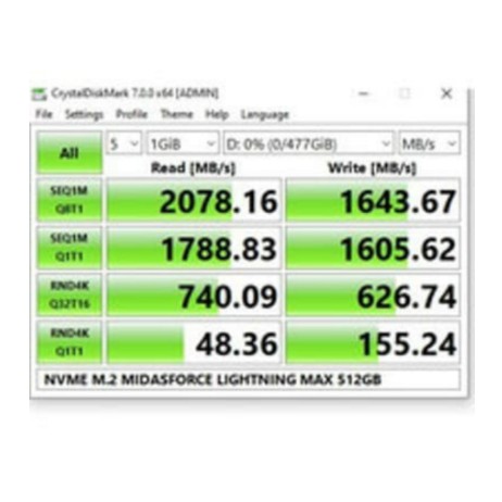 SSD NVME M.2 512GB MIDASFORCE LIGHTNING MAX SSD NVMe M.2 PCIe Gen3 x4 NVME M2sata