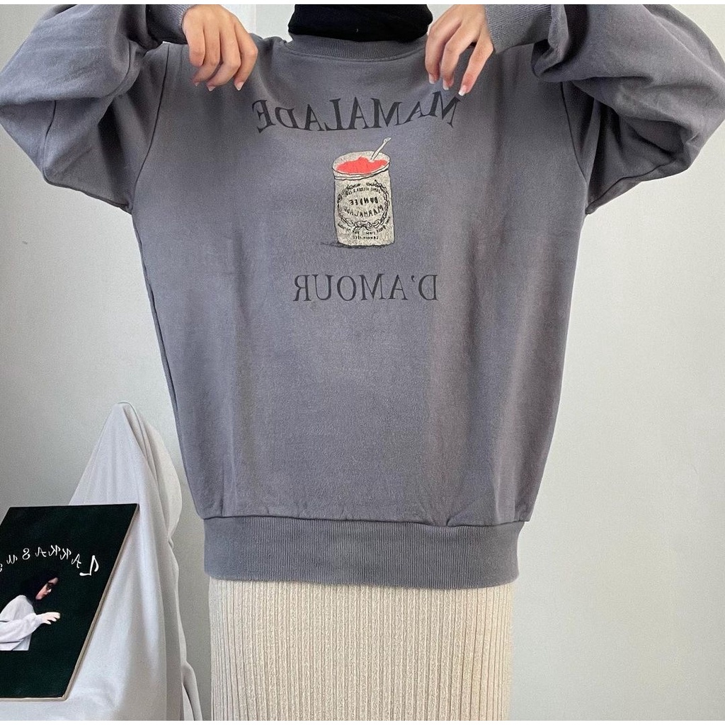 CREWNECK SWEATER WANITA MAMALADE D'AMOURE - ATASAN KEKINIAN TERLARIS