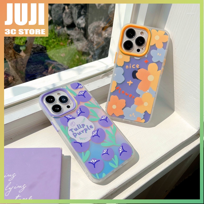 Casing iphone 11 12 13 Pro Max x xs xr xsmax 7 8 plus Shockproof Motif Bunga Warna Permen