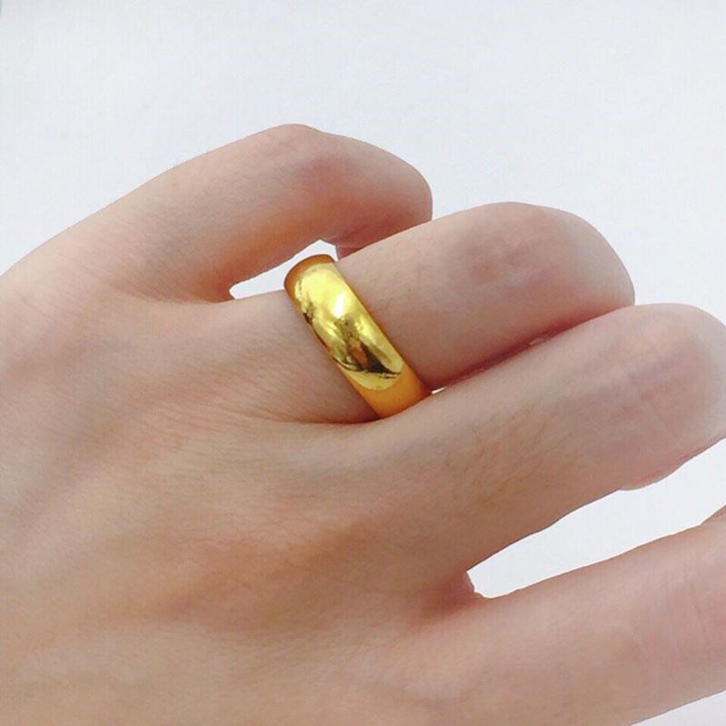 Cincin Emas Bentuk Bulat Bahan Logam Untuk Hadiah Teman Perempuan