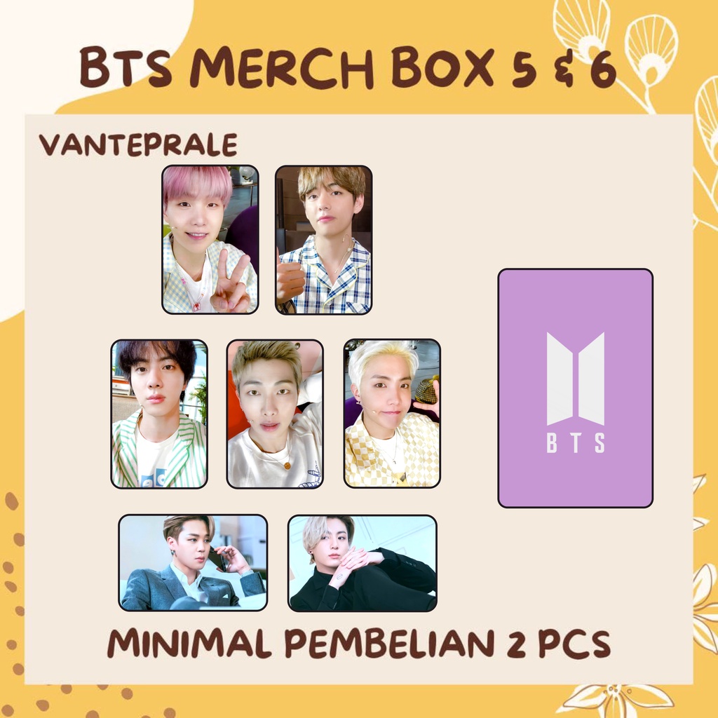 PHOTOCARD BTS MERCH BOX 5 & MERCH BOX 6 PC MERCH BOX 5 PC MERCH BOX 6 BTS