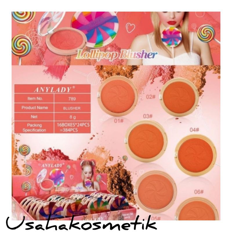 PROMO ECER BLUSH ON  ANYLADY VERSI LOLLIPOP | BOWKNOT CUTE  NO. 789 | 789B