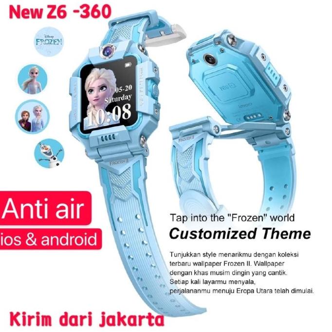 Z6 waterproof Kids Frozen 360 Derajat SmartWatch imoo anti air
