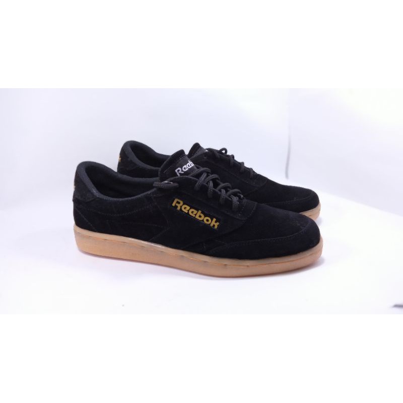 Reebok Club C85 Sol Gum Pria Tali Sepatu Sneakers Kasual Pria / Sneakers Pria / Hitam Grade Ori Cowo