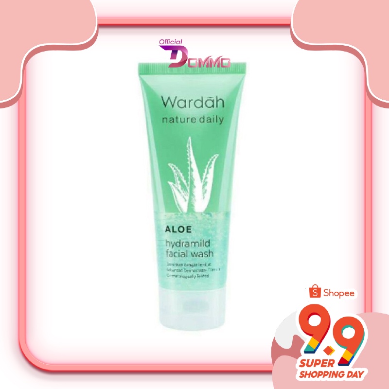 DOMMO - D8185 Wardah Nature Daily Aloe Hydramild Facial Wash - 60 &amp; 100ml