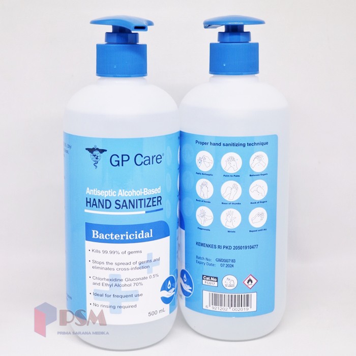 GP Care Hand Sanitizer Alcohol Based 500ml / Antiseptik Cair bukan Aseptic Gel